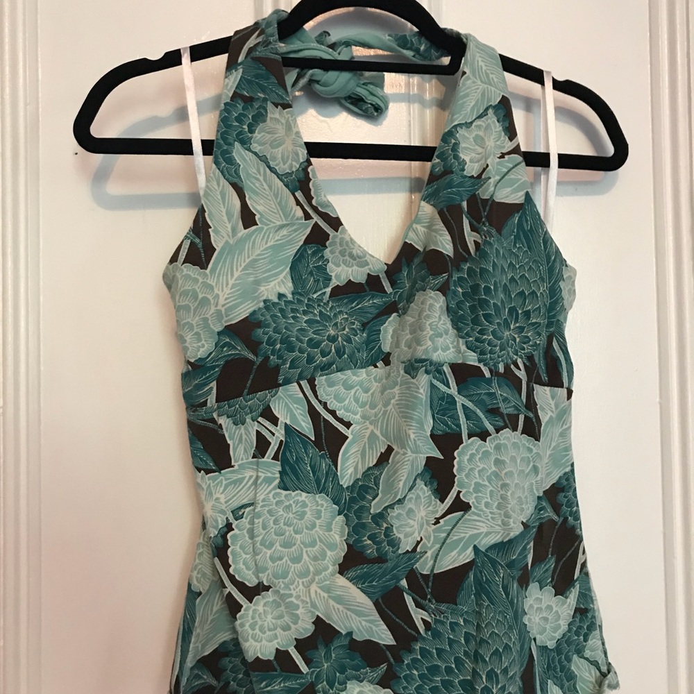 Turquoise Floral Halter